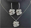 Rose Flower Necklace Earring Set