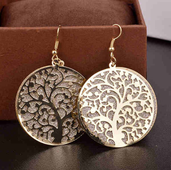 Round Life Tree Earrings