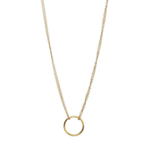 Double Chain Circle Necklace