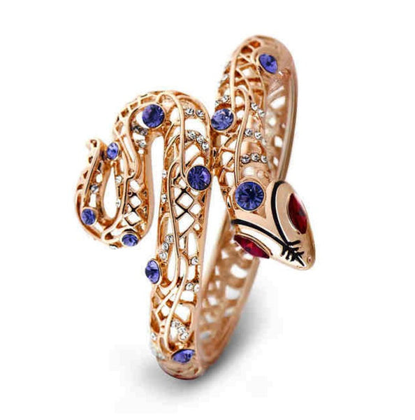 Snake Purple Rhinestone Bangles